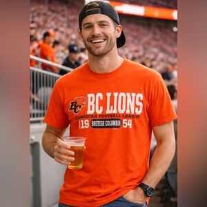 BC Lions CFL Graphic T-Shirt Orange | Canadian Football League Tee